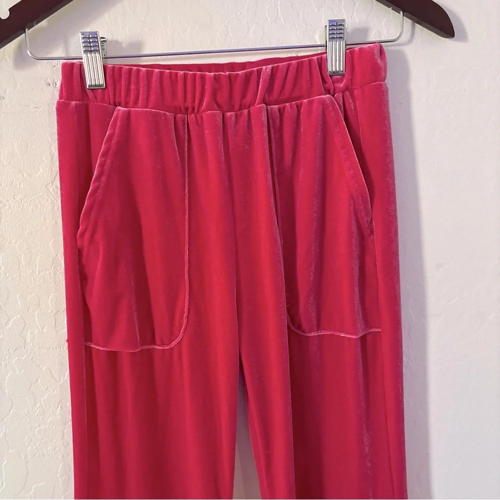 SHEIN Fuchsia Girls Velour‎ Zip-Up Hoodie Tracksuit Set Size 12